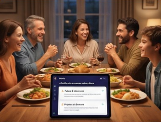 Família acompanhando resultados e conversando sobre os próximos passos